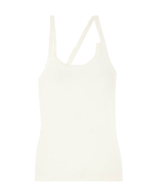 asymmetric organic cotton-jersey tank