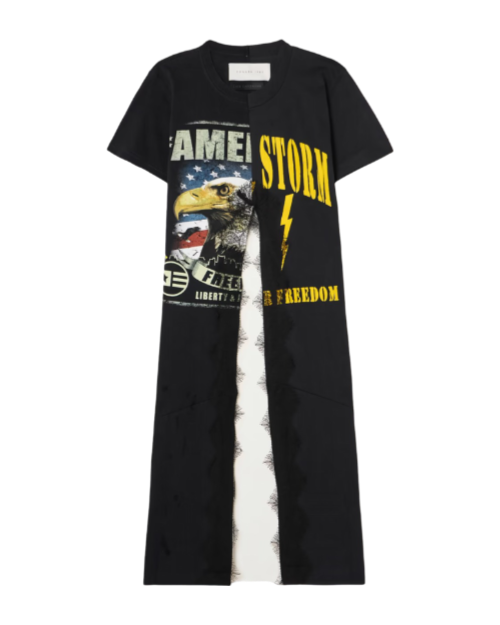 Kylie lace-trimmed printed cotton-jersey T-shirt