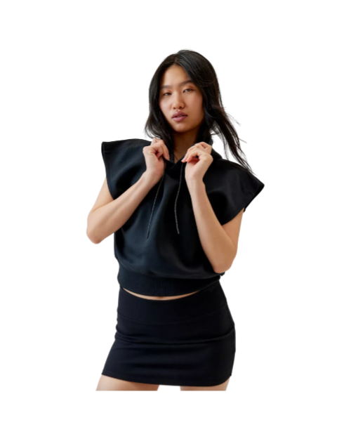 Flex Cropped Sleeveless Hoodie Sweatshirt