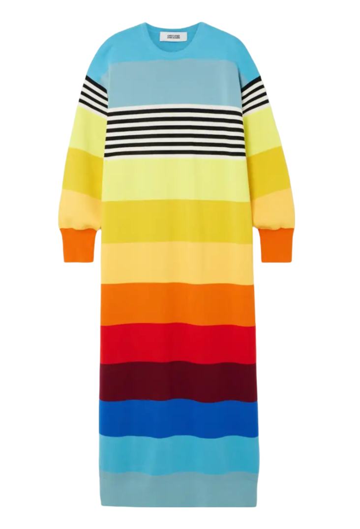 CHRISTOPHER JOHN ROGERS Striped wool-blend maxi dress