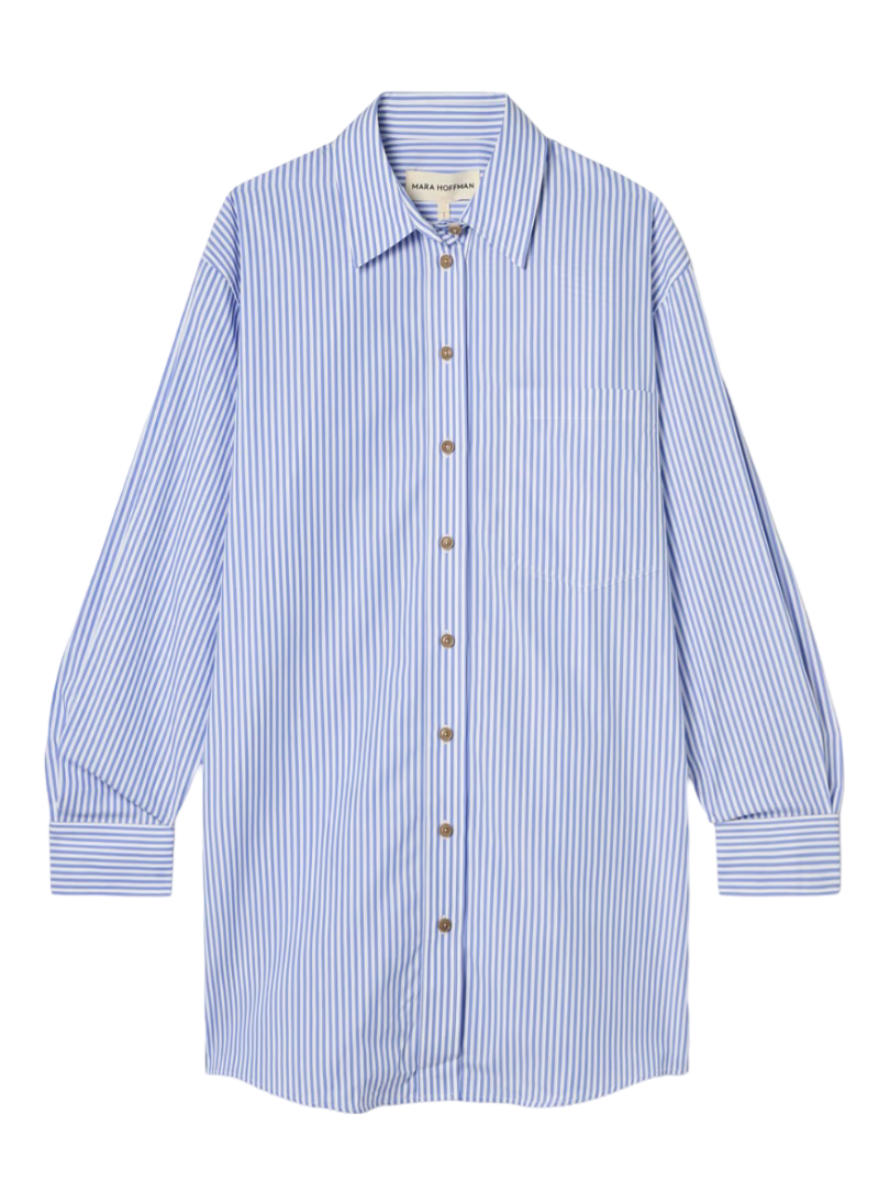 MARA HOFFMAN + NET SUSTAIN Hailey striped organic cotton-poplin shirt