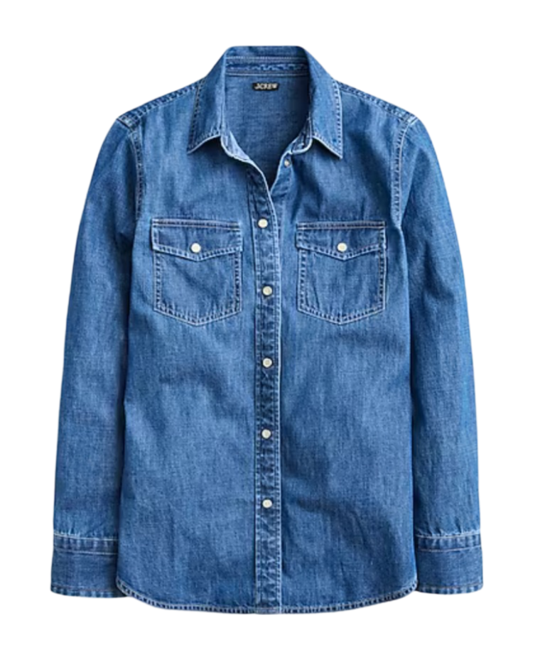 J. Crew Wren slim western chambray shirt in Villere wash