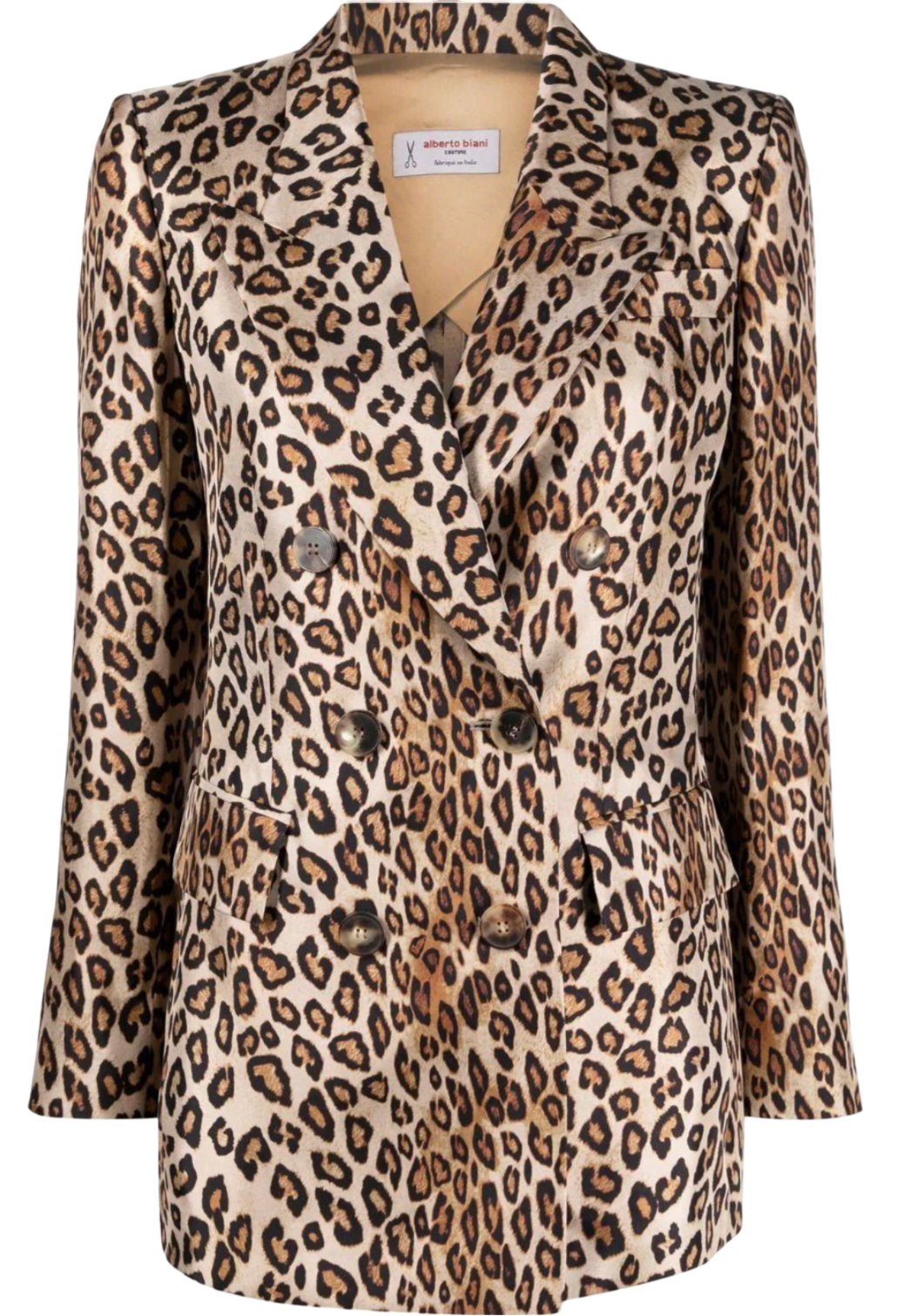 Alberto Biani leopard-print double-breasted blazer