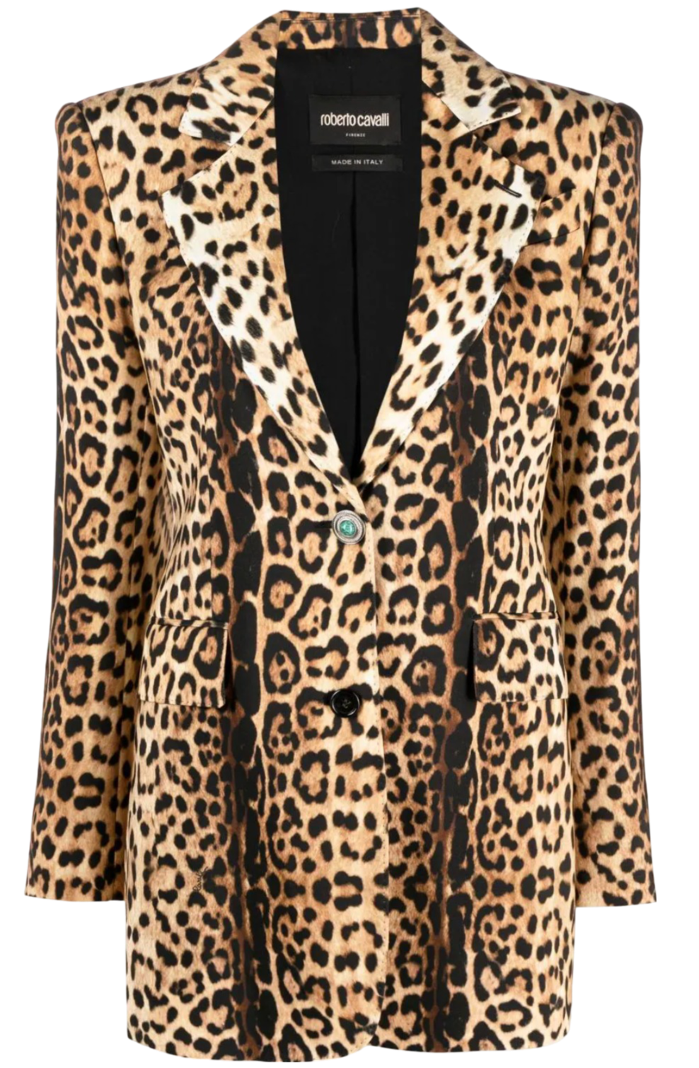 Roberto Cavalli leopard-print single-breasted blazer