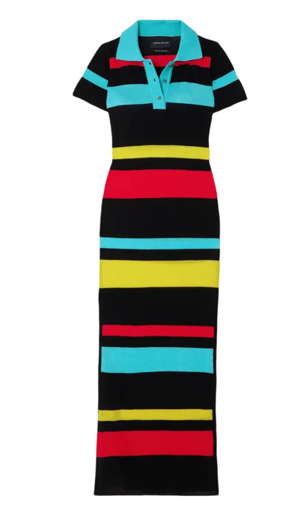 LOUISA BALLOU Striped cotton maxi dress