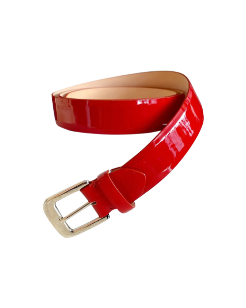 Patent leather belt